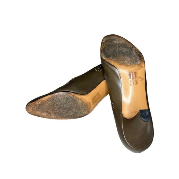 Salvatore Ferragamo Extra Narrow Brown Perforated Pumps Women’s 8 - Picture 7 of 8